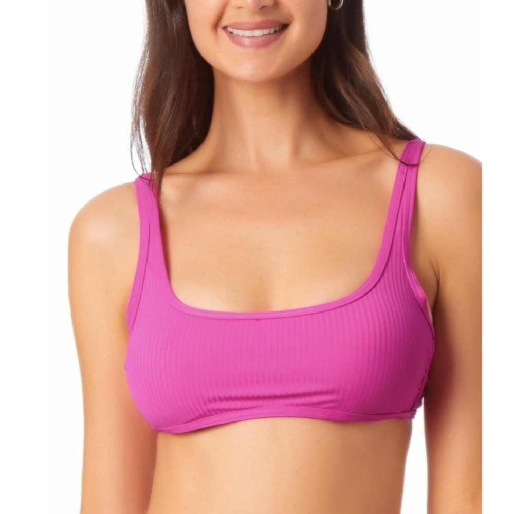 California Waves Bralette Swim Bikini Top Color Fuschia Sizzle